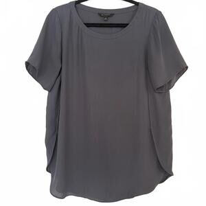 Banana Republic | Blue-Grey Short-Sleeve Scoop-Neck Blouse | Size S